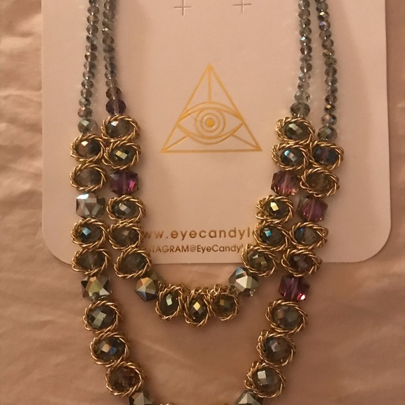 Multi-Colored Bling Neckace by Eye Candy - Picture 4 of 7